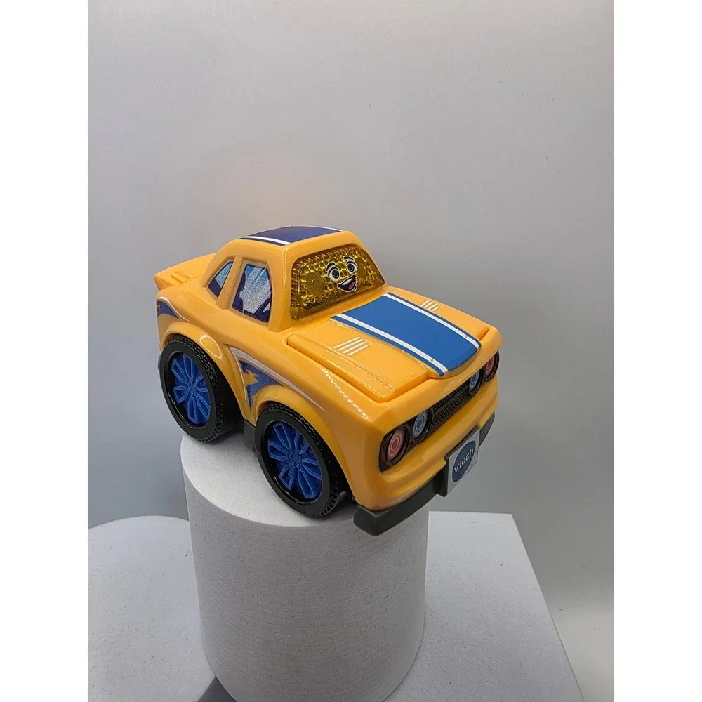 Vtech Go! Go! Smart Wheels Muscle Car Yellow Blue Racing Stripe Toy Vehicle